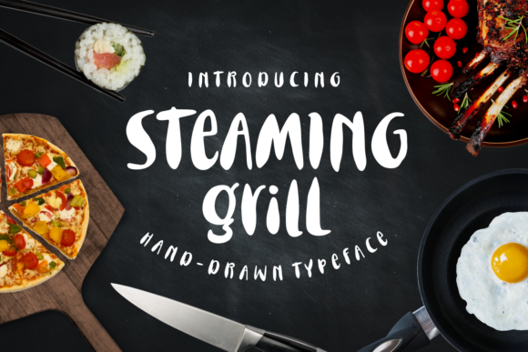 Steaming Grill: A Bold Handwritten Font for Editors